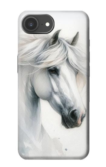 S4025 Peinture de cheval blanc Etui Coque Housse pour iPhone 17e