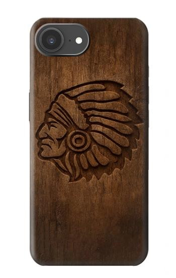 S4035 Sculpture sur bois amérindienne Etui Coque Housse pour iPhone 17e