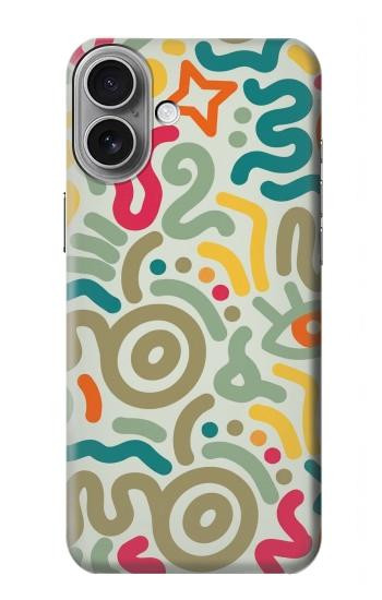 S4078 Motif Abstrait Coloré Etui Coque Housse pour iPhone 16 plus
