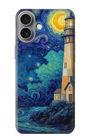 S4092 Phare au Clair de Lune Etui Coque Housse pour iPhone 16 plus