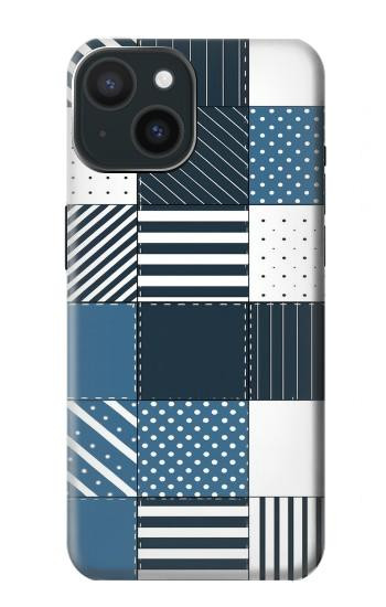 S4082 Motif Patchwork Moderne Etui Coque Housse pour iPhone 15