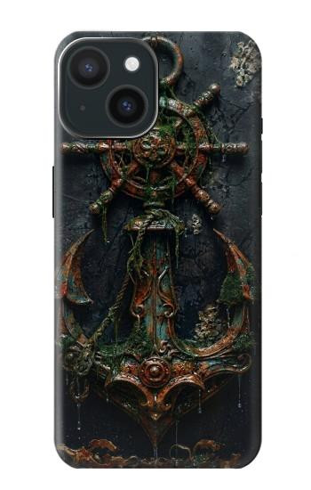 S4106 Ancre et Barre Marine Vintage Etui Coque Housse pour iPhone 15