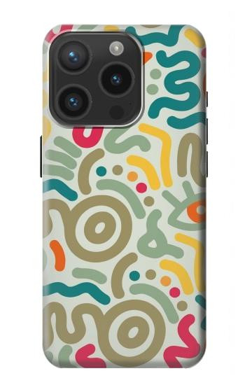 S4078 Motif Abstrait Coloré Etui Coque Housse pour iPhone 15 Pro
