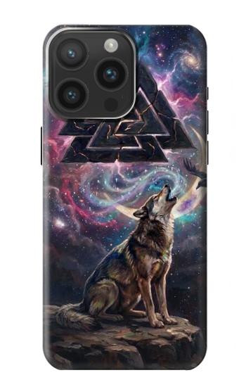 S4110 Loup et Symbole Ancien Etui Coque Housse pour iPhone 15 Pro Max