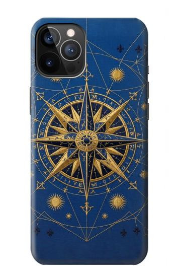 S4086 Motif Boussole Marine Etui Coque Housse pour iPhone 12, iPhone 12 Pro