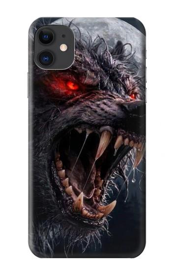 S4094 Loup au Clair de Lune Etui Coque Housse pour iPhone 11