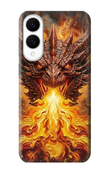 S4090 Dragon de Feu Fantastique Etui Coque Housse pour Samsung Galaxy S25 Edge