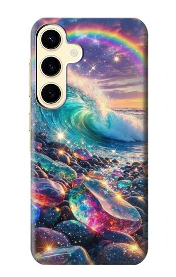 S4084 Vagues Arc-en-ciel Fantastiques Etui Coque Housse pour Samsung Galaxy S24