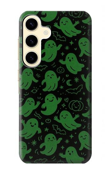 S4087 Motif Fantôme Vert Mignon Etui Coque Housse pour Samsung Galaxy S24