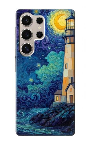 S4092 Phare au Clair de Lune Etui Coque Housse pour Samsung Galaxy S24 Ultra