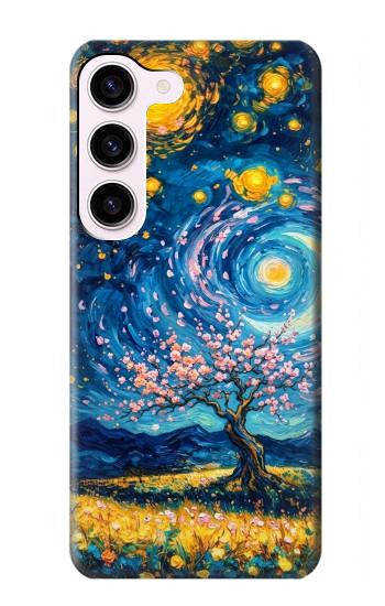 S4081 Art Galaxie Nocturne Etui Coque Housse pour Samsung Galaxy S23