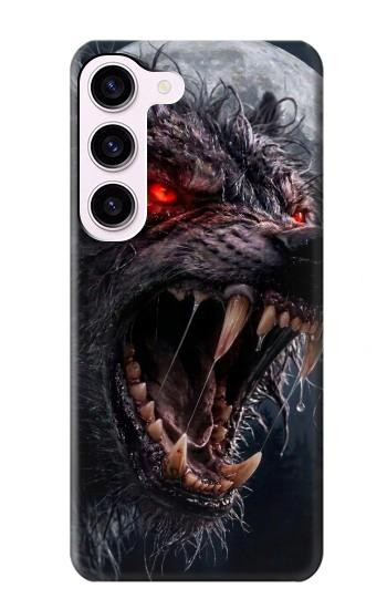 S4094 Loup au Clair de Lune Etui Coque Housse pour Samsung Galaxy S23