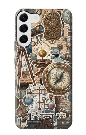 S4100 Collage Scientifique Vintage Etui Coque Housse pour Samsung Galaxy S23 Plus