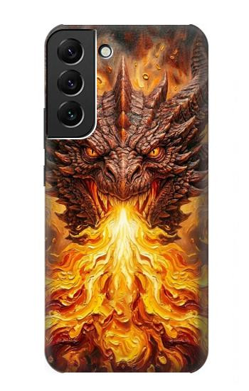S4090 Dragon de Feu Fantastique Etui Coque Housse pour Samsung Galaxy S22 Plus
