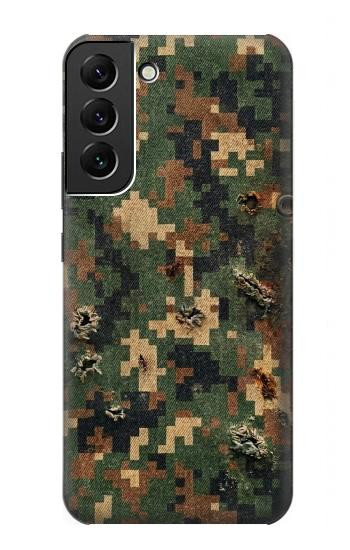 S4091 Motif Camouflage Numérique Vert Etui Coque Housse pour Samsung Galaxy S22 Plus