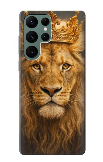 S4093 Portrait de Lion Royal Etui Coque Housse pour Samsung Galaxy S22 Ultra