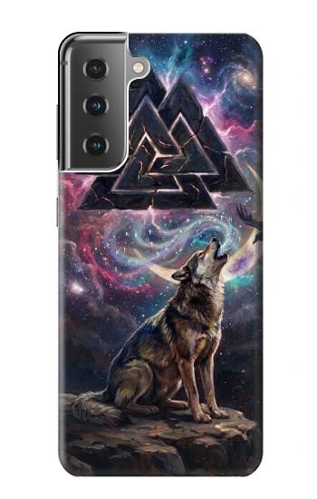 S4110 Loup et Symbole Ancien Etui Coque Housse pour Samsung Galaxy S21 Plus 5G, Galaxy S21+ 5G
