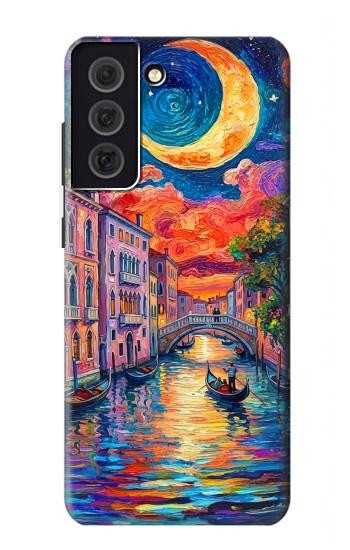S4083 Venise Colorée au Clair de Lune Etui Coque Housse pour Samsung Galaxy S21 FE 5G