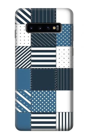 S4082 Motif Patchwork Moderne Etui Coque Housse pour Samsung Galaxy S10