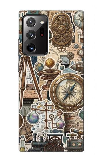 S4100 Collage Scientifique Vintage Etui Coque Housse pour Samsung Galaxy Note 20 Ultra, Ultra 5G