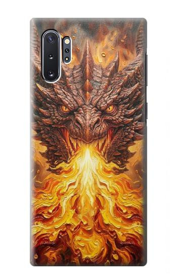 S4090 Dragon de Feu Fantastique Etui Coque Housse pour Samsung Galaxy Note 10 Plus
