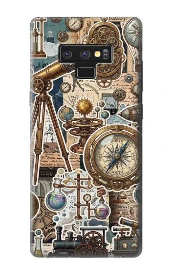 S4100 Collage Scientifique Vintage Etui Coque Housse pour Note 9 Samsung Galaxy Note9