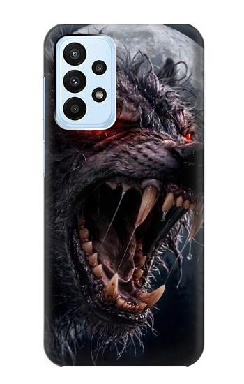 S4094 Loup au Clair de Lune Etui Coque Housse pour Samsung Galaxy A23