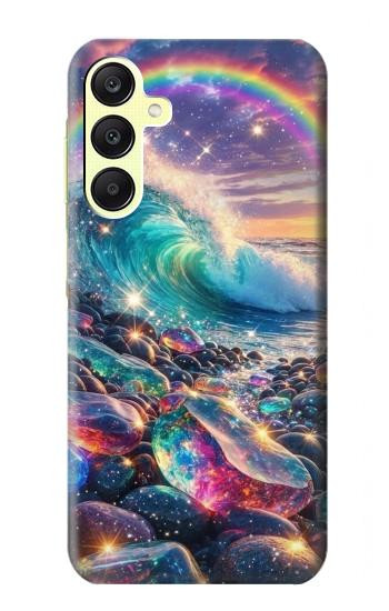 S4084 Vagues Arc-en-ciel Fantastiques Etui Coque Housse pour Samsung Galaxy A25 5G