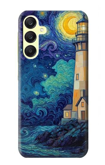 S4092 Phare au Clair de Lune Etui Coque Housse pour Samsung Galaxy A25 5G