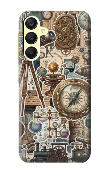 S4100 Collage Scientifique Vintage Etui Coque Housse pour Samsung Galaxy A25 5G