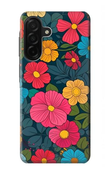 S4105 Motif Floral Coloré Etui Coque Housse pour Samsung Galaxy A26