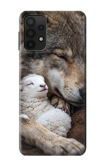S4089 Loup et Agneau Amicaux Etui Coque Housse pour Samsung Galaxy A32 5G