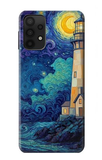 S4092 Phare au Clair de Lune Etui Coque Housse pour Samsung Galaxy A32 5G