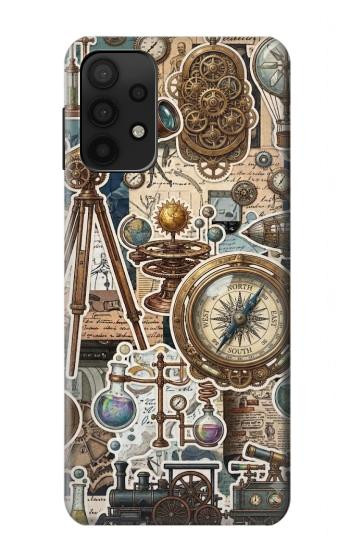 S4100 Collage Scientifique Vintage Etui Coque Housse pour Samsung Galaxy A32 5G