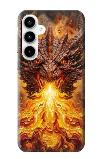 S4090 Dragon de Feu Fantastique Etui Coque Housse pour Samsung Galaxy A35 5G