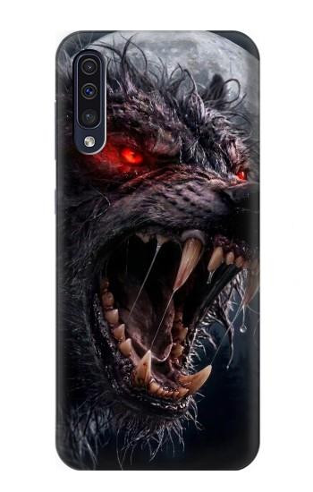 S4094 Loup au Clair de Lune Etui Coque Housse pour Samsung Galaxy A50