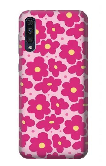 S4097 Motif Floral Rose Etui Coque Housse pour Samsung Galaxy A50