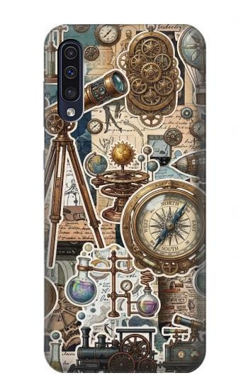 S4100 Collage Scientifique Vintage Etui Coque Housse pour Samsung Galaxy A50