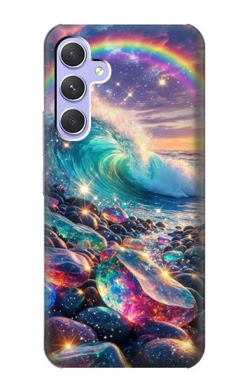 S4084 Vagues Arc-en-ciel Fantastiques Etui Coque Housse pour Samsung Galaxy A54 5G
