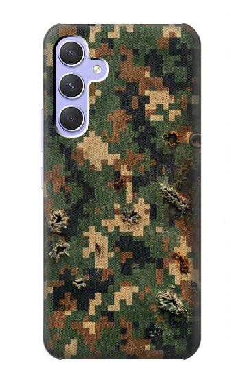 S4091 Motif Camouflage Numérique Vert Etui Coque Housse pour Samsung Galaxy A54 5G