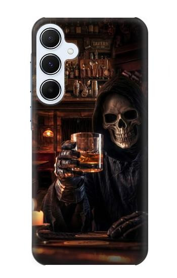 S4102 Art Taverne au Crâne Vintage Etui Coque Housse pour Samsung Galaxy A55 5G