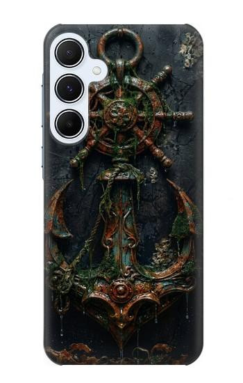 S4106 Ancre et Barre Marine Vintage Etui Coque Housse pour Samsung Galaxy A55 5G