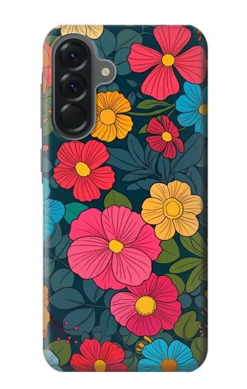 S4105 Motif Floral Coloré Etui Coque Housse pour Samsung Galaxy A56