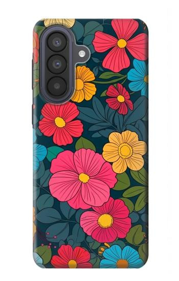S4105 Motif Floral Coloré Etui Coque Housse pour Samsung Galaxy A57