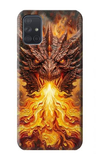 S4090 Dragon de Feu Fantastique Etui Coque Housse pour Samsung Galaxy A71 5G