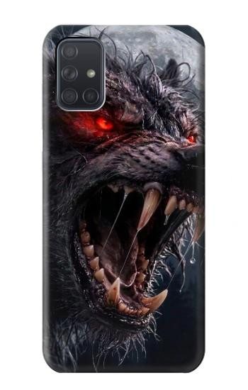S4094 Loup au Clair de Lune Etui Coque Housse pour Samsung Galaxy A71 5G