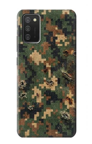 S4091 Motif Camouflage Numérique Vert Etui Coque Housse pour Samsung Galaxy A03S