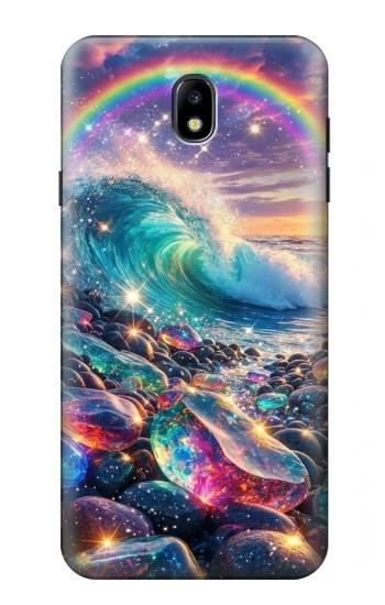 S4084 Vagues Arc-en-ciel Fantastiques Etui Coque Housse pour Samsung Galaxy J7 (2018), J7 Aero, J7 Top, J7 Aura, J7 Crown, J7 Refine, J7 Eon, J7 V 2nd Gen, J7 Star