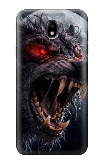 S4094 Loup au Clair de Lune Etui Coque Housse pour Samsung Galaxy J7 (2018), J7 Aero, J7 Top, J7 Aura, J7 Crown, J7 Refine, J7 Eon, J7 V 2nd Gen, J7 Star