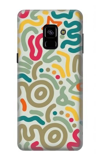 S4078 Motif Abstrait Coloré Etui Coque Housse pour Samsung Galaxy A8 (2018)